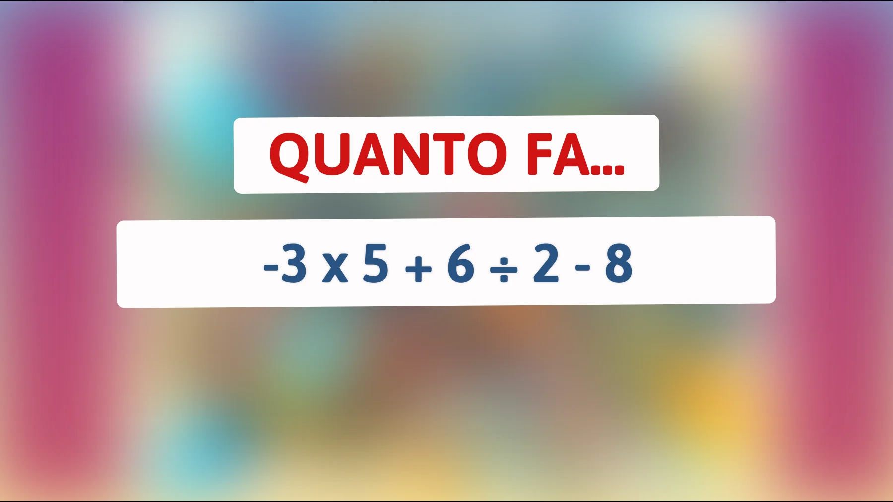 "Riesci a risolvere questo calcolo che solo l'1% delle menti più brillanti riesce a svelare?""