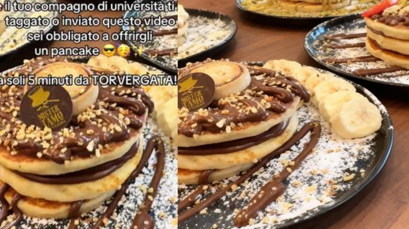quanto sono buoni😭😭 #bar #mistertamo #torvergata #pancake"