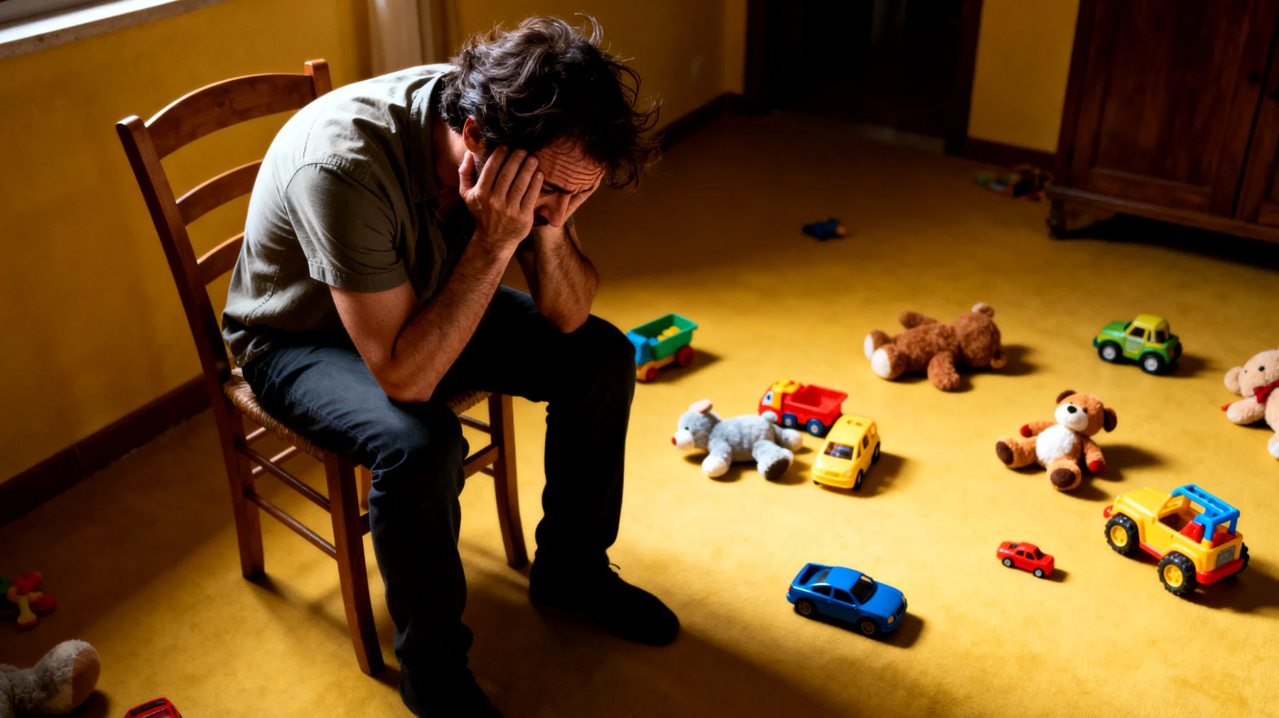 Un papà si sente costantemente preoccupato e ansioso riguardo al futuro dei suoi bambini, teme che le scelte educative e gli stimoli che offre oggi non siano sufficienti per prepararli adeguatamente alle sfide del domani, generando in lui stress e insicurezza nel ruolo genitoriale"