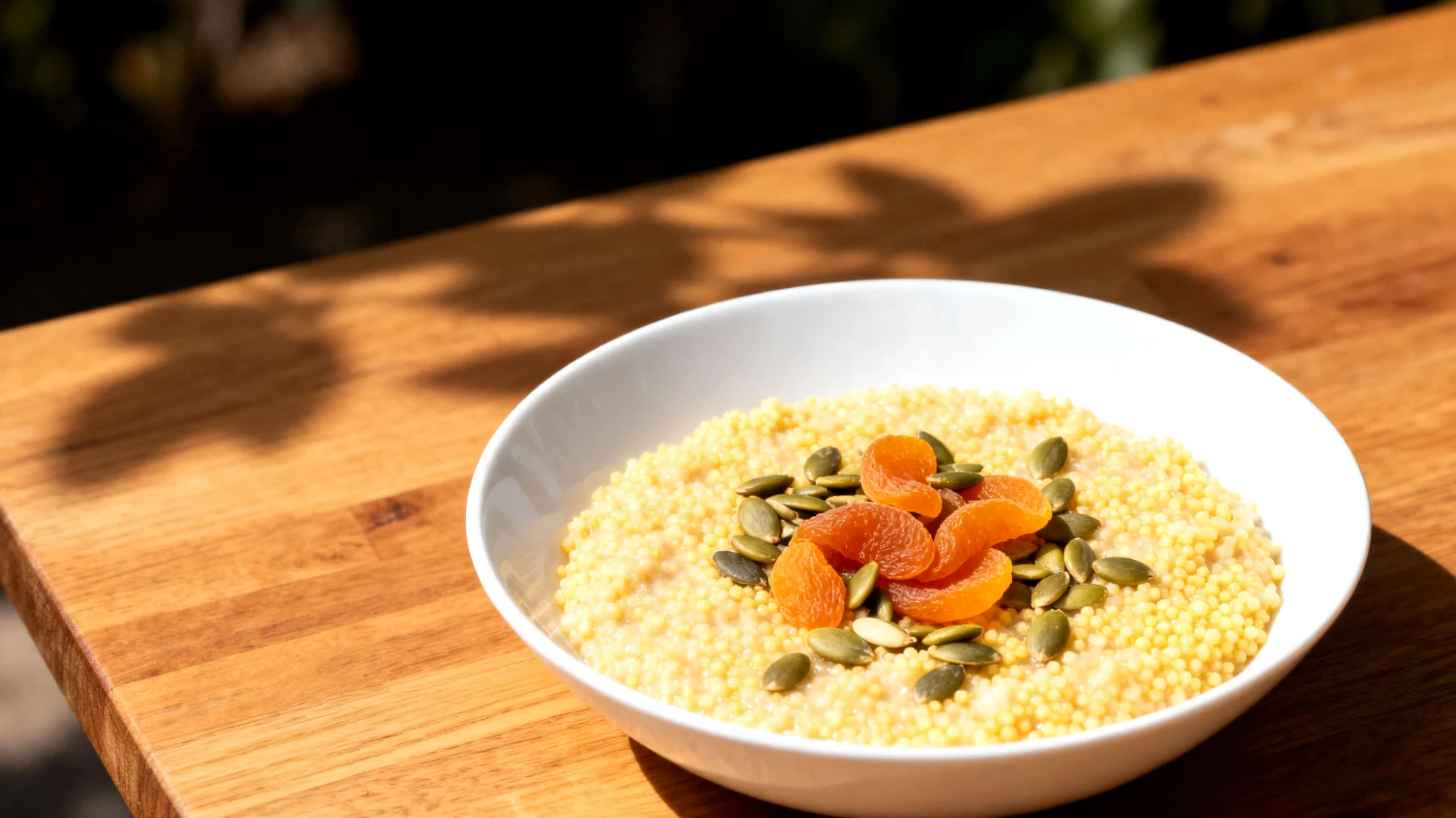 Porridge di miglio con semi di zucca e albicocche secche"