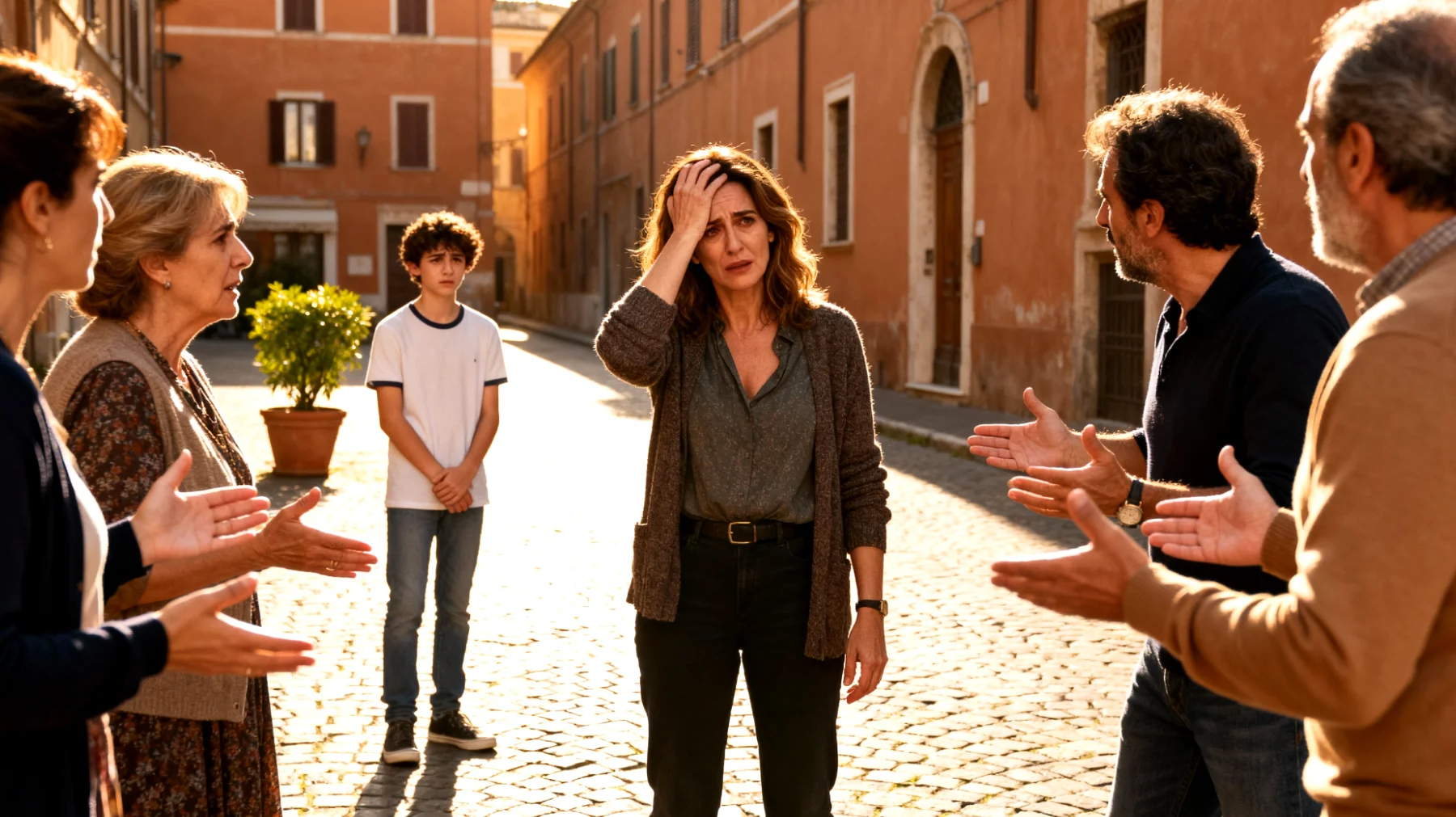 I genitori si trovano in difficoltà nel gestire le tensioni e i conflitti con la famiglia allargata (ex coniugi, nuovi partner, nonni) riguardo l'educazione e le scelte di vita dei figli giovani adulti, creando divisioni e pressioni che influenzano negativamente il rapporto con i propri figli ormai grandi."